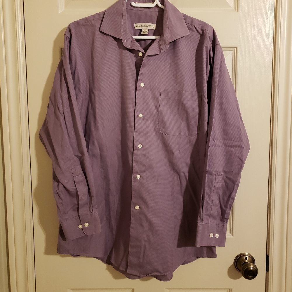 2/$20 Pronto Uomo Men's Lavender Dress Shirt